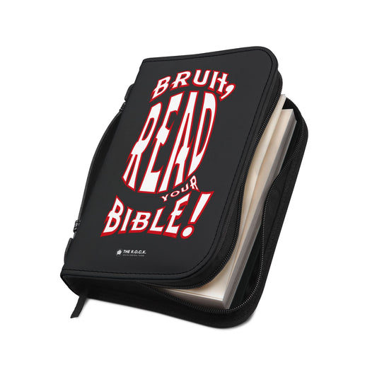 Bruh Read Your Bible Zippered Bible Cover — Red