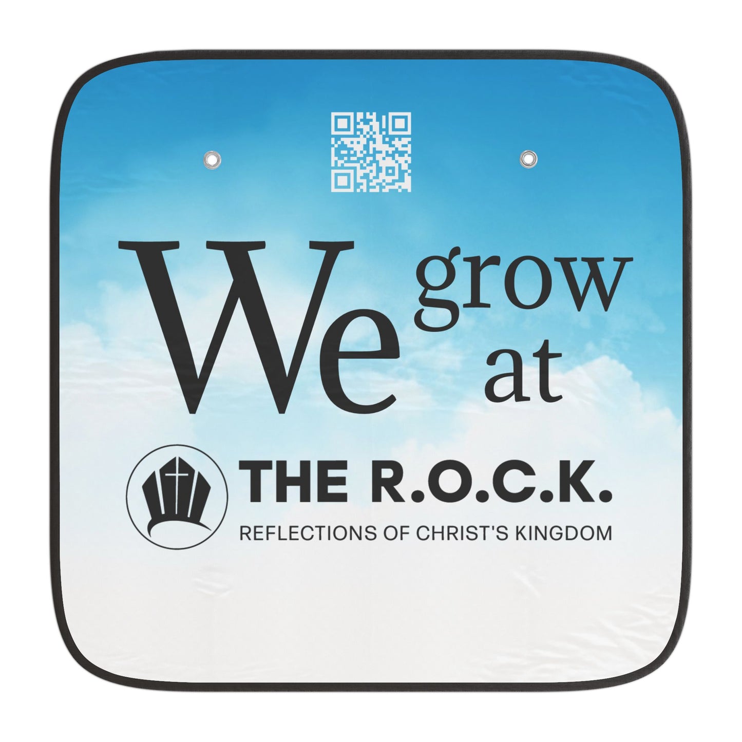 We Love The R.O.C.K. | Church Windshield Sunshade