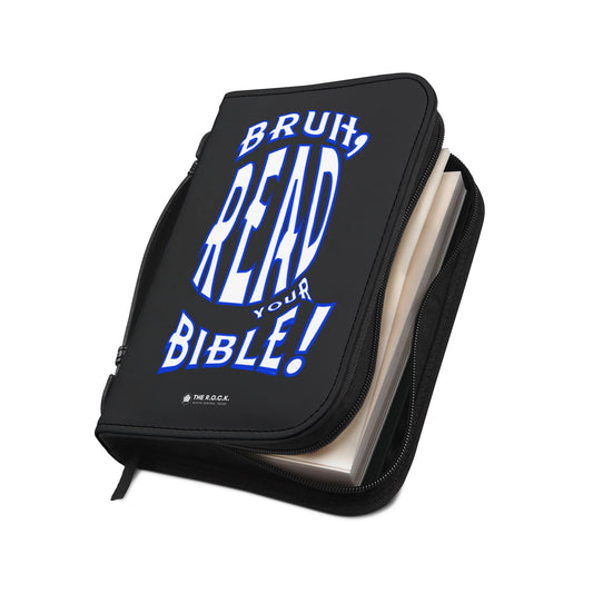 Bruh Read Your Bible Zippered Bible Cover - Blue
