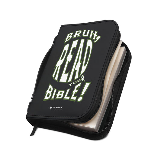 Bruh Read Your Bible Zippered Bible Cover - White